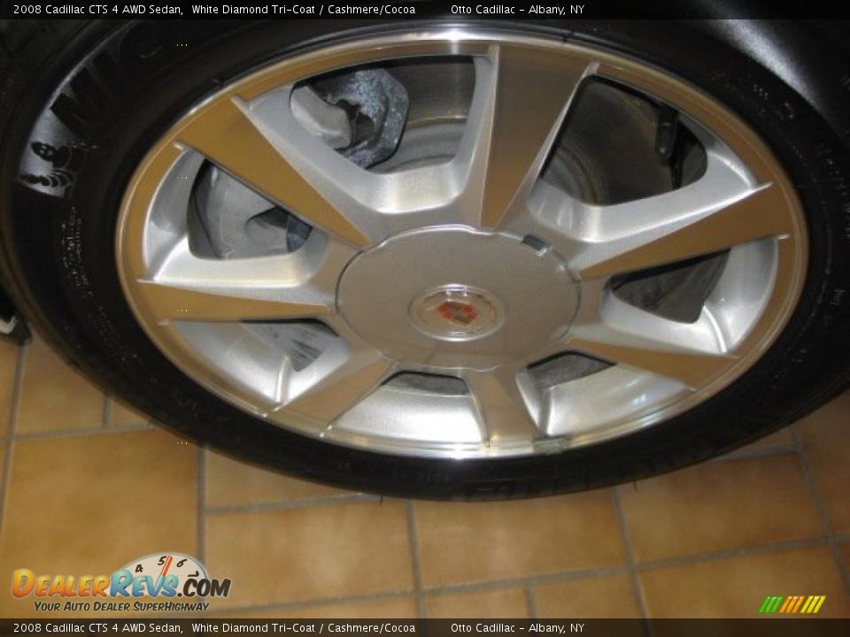 2008 Cadillac CTS 4 AWD Sedan White Diamond Tri-Coat / Cashmere/Cocoa Photo #4
