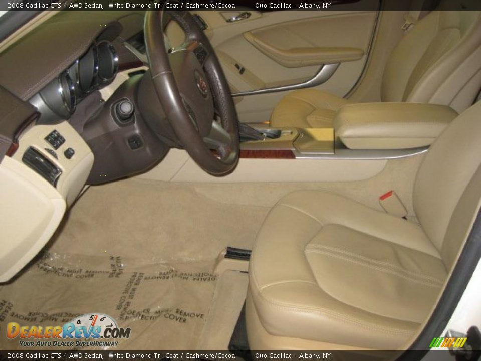 2008 Cadillac CTS 4 AWD Sedan White Diamond Tri-Coat / Cashmere/Cocoa Photo #5