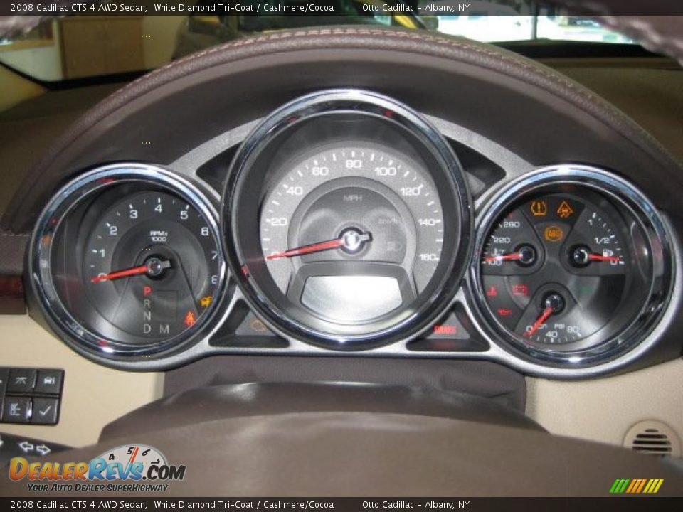 2008 Cadillac CTS 4 AWD Sedan White Diamond Tri-Coat / Cashmere/Cocoa Photo #10