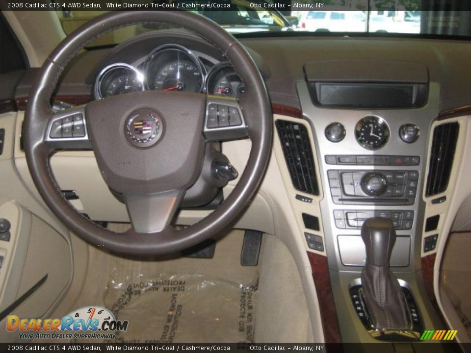 2008 Cadillac CTS 4 AWD Sedan White Diamond Tri-Coat / Cashmere/Cocoa Photo #11