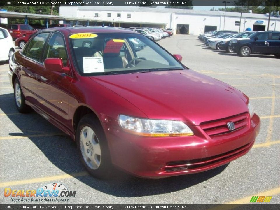 2001 Honda Accord EX V6 Sedan Firepepper Red Pearl / Ivory Photo #1