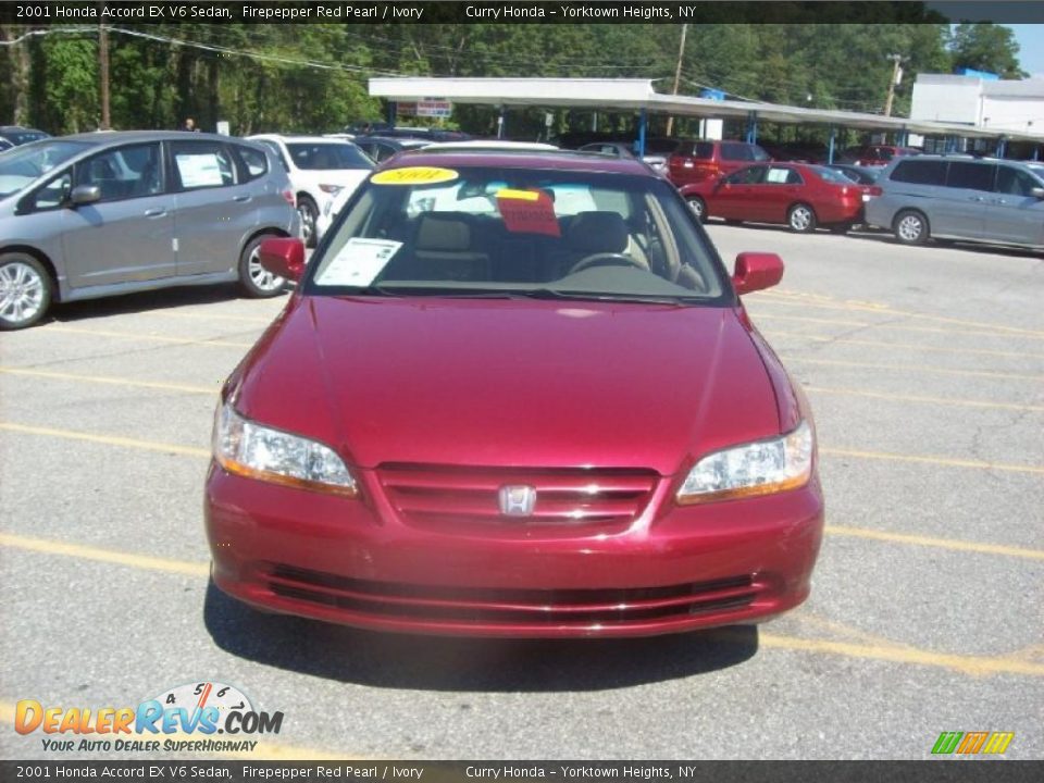 2001 Honda Accord EX V6 Sedan Firepepper Red Pearl / Ivory Photo #3