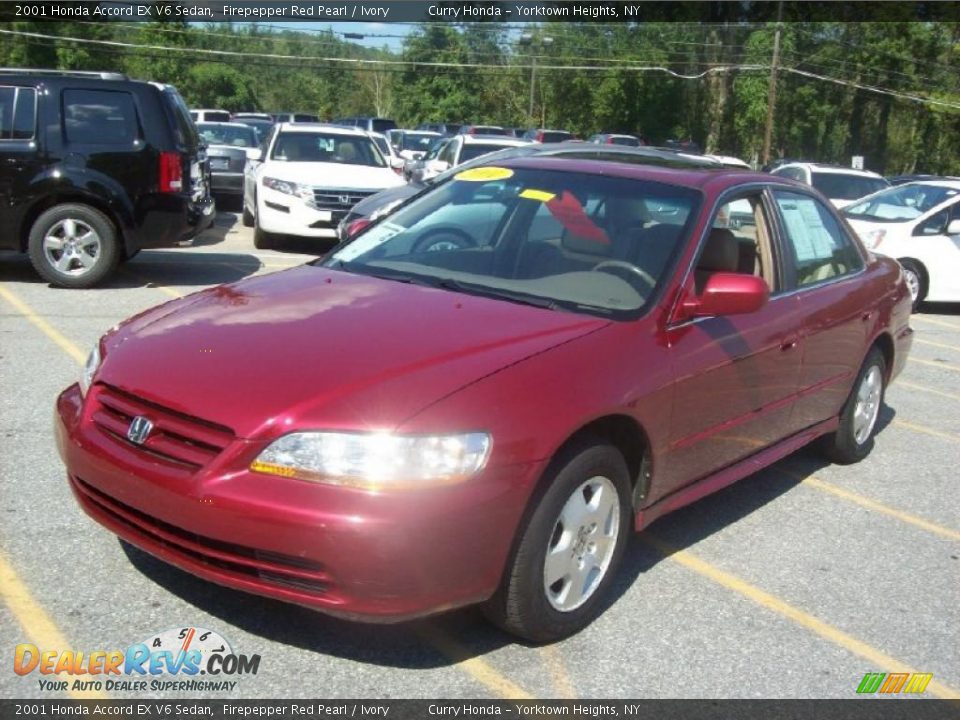 2001 Honda Accord EX V6 Sedan Firepepper Red Pearl / Ivory Photo #23