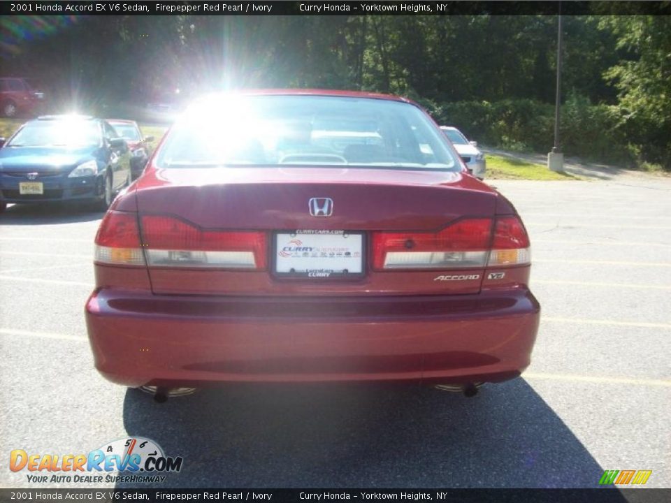 2001 Honda Accord EX V6 Sedan Firepepper Red Pearl / Ivory Photo #25