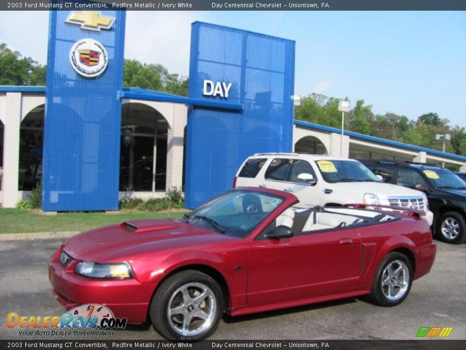 2003 Ford Mustang GT Convertible Redfire Metallic / Ivory White Photo #1
