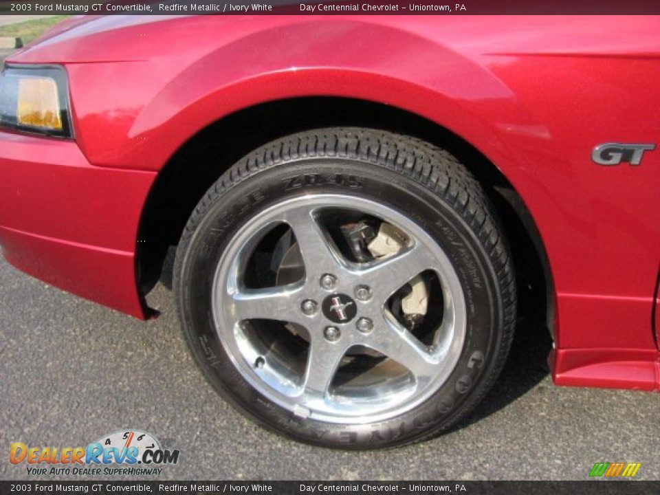 2003 Ford Mustang GT Convertible Redfire Metallic / Ivory White Photo #3