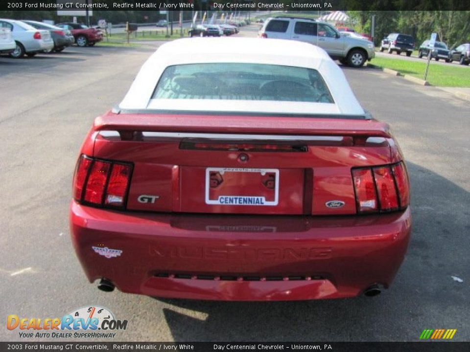 2003 Ford Mustang GT Convertible Redfire Metallic / Ivory White Photo #6