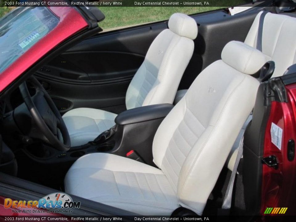 2003 Ford Mustang GT Convertible Redfire Metallic / Ivory White Photo #7