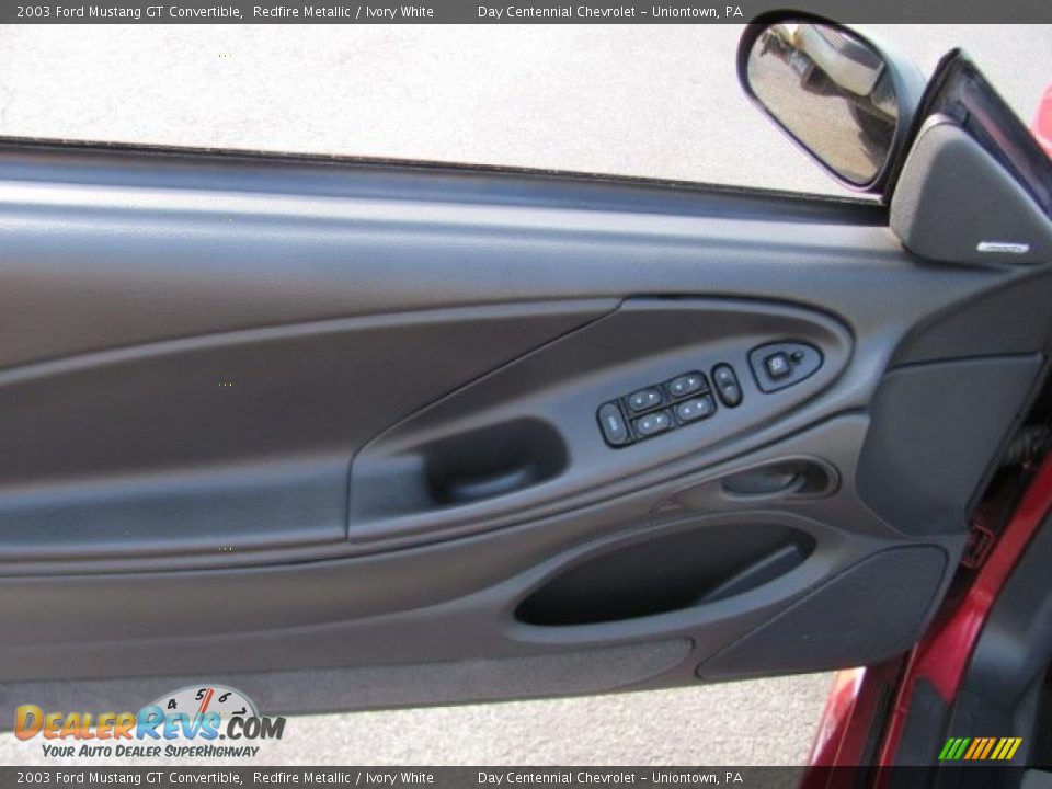2003 Ford Mustang GT Convertible Redfire Metallic / Ivory White Photo #12