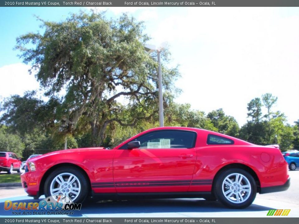 2010 Ford Mustang V6 Coupe Torch Red / Charcoal Black Photo #2