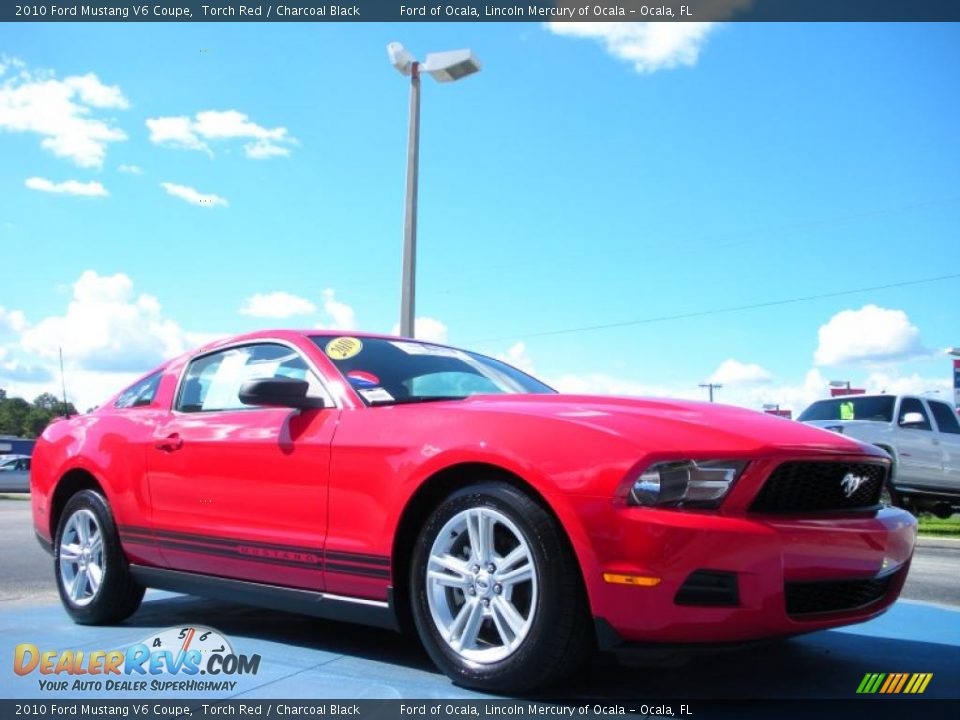 2010 Ford Mustang V6 Coupe Torch Red / Charcoal Black Photo #7