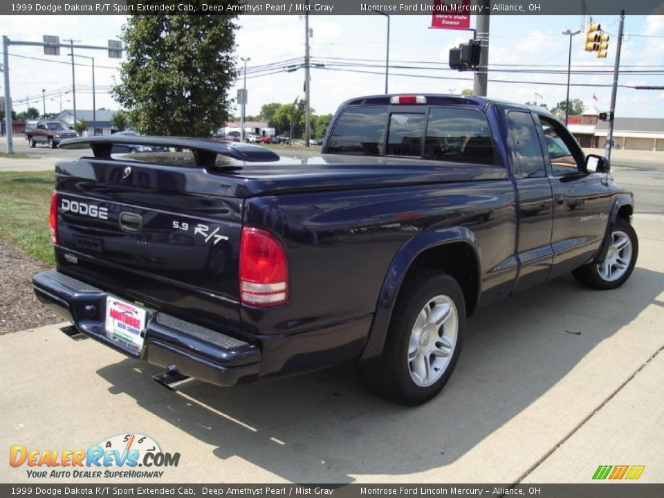 1999 Dodge Dakota R/T Sport Extended Cab Deep Amethyst Pearl / Mist Gray Photo #5