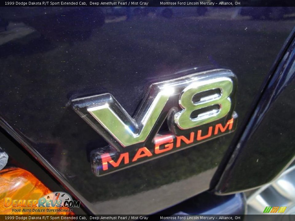 1999 Dodge Dakota R/T Sport Extended Cab Deep Amethyst Pearl / Mist Gray Photo #10