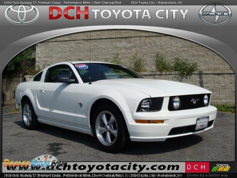 2009 Ford Mustang GT Premium Coupe Performance White / Dark Charcoal/Red Photo #1