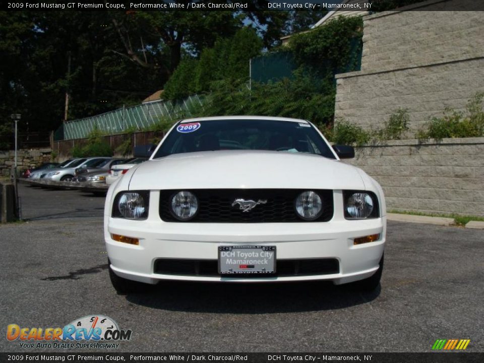 2009 Ford Mustang GT Premium Coupe Performance White / Dark Charcoal/Red Photo #2