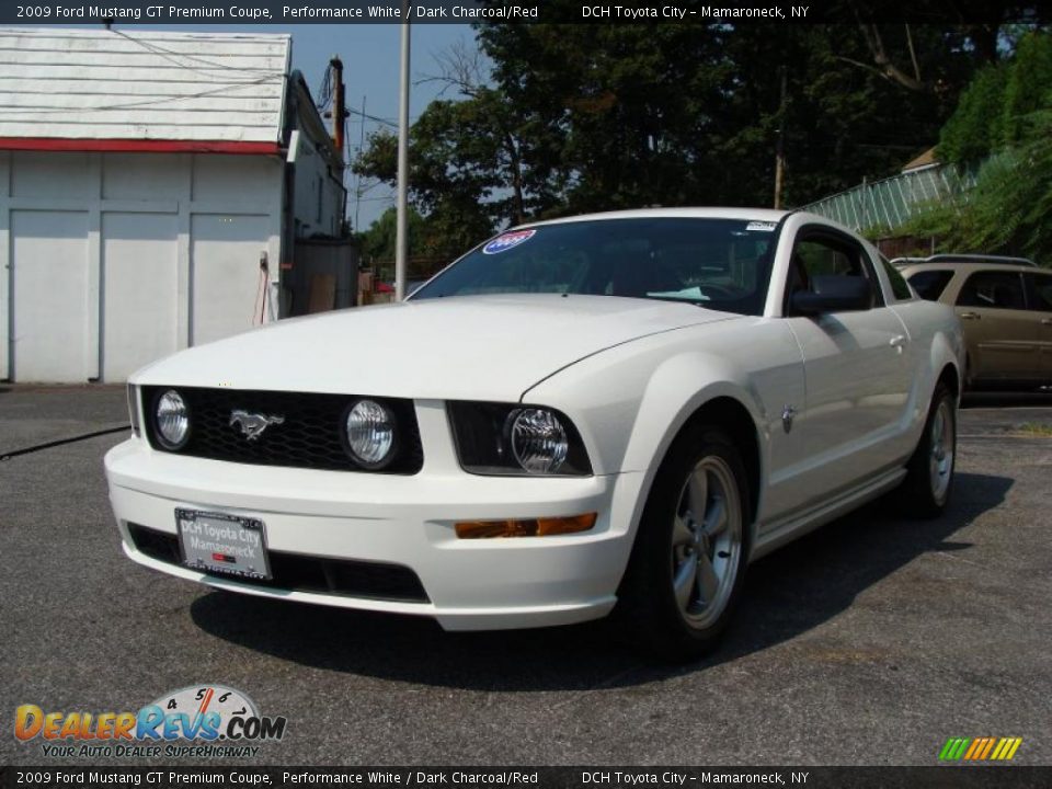 2009 Ford Mustang GT Premium Coupe Performance White / Dark Charcoal/Red Photo #3