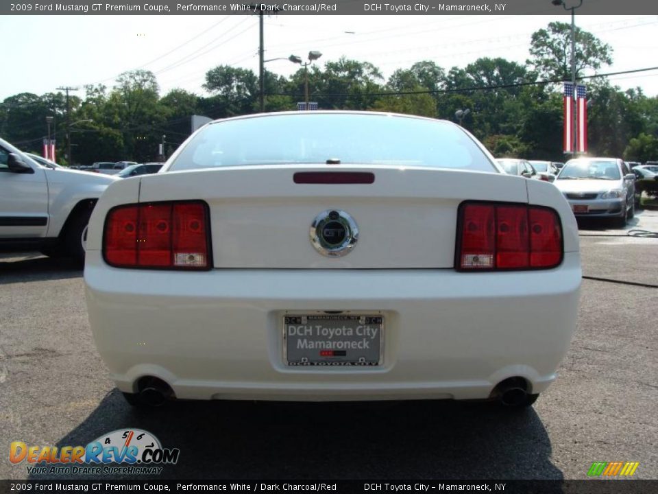 2009 Ford Mustang GT Premium Coupe Performance White / Dark Charcoal/Red Photo #6