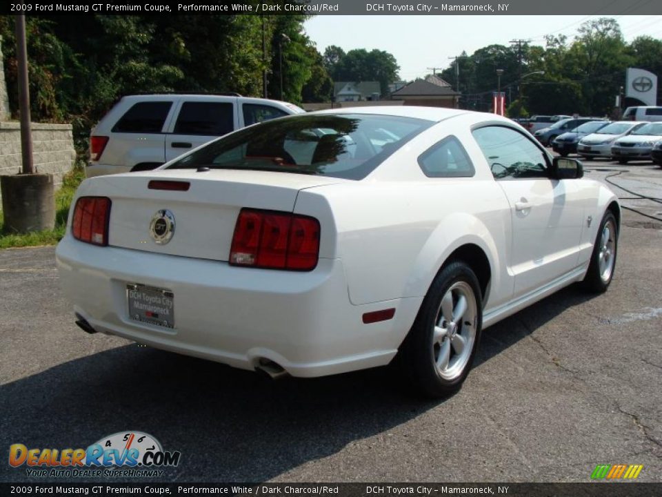 2009 Ford Mustang GT Premium Coupe Performance White / Dark Charcoal/Red Photo #7