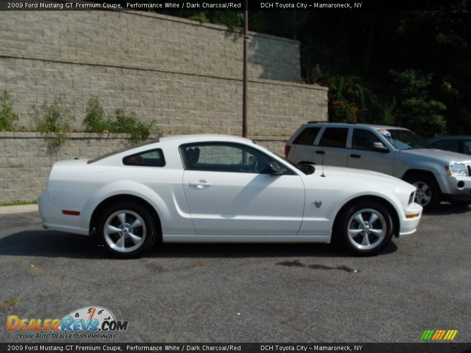 2009 Ford Mustang GT Premium Coupe Performance White / Dark Charcoal/Red Photo #8