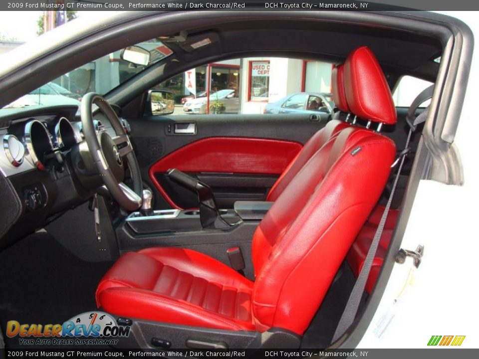 2009 Ford Mustang GT Premium Coupe Performance White / Dark Charcoal/Red Photo #13