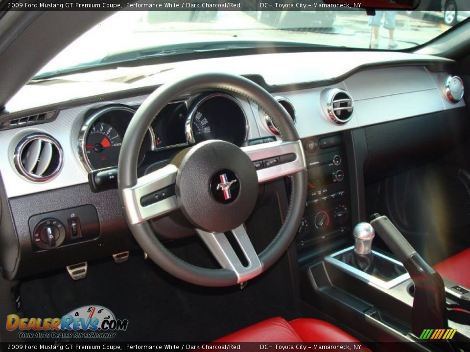 2009 Ford Mustang GT Premium Coupe Performance White / Dark Charcoal/Red Photo #21