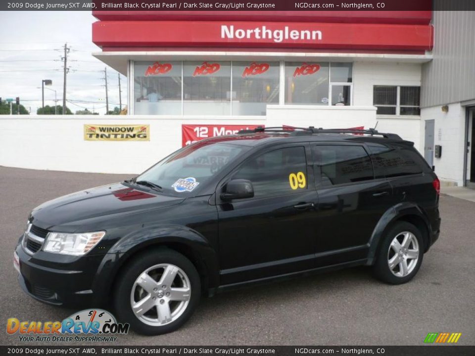 2009 Dodge Journey SXT AWD Brilliant Black Crystal Pearl / Dark Slate Gray/Light Graystone Photo #1