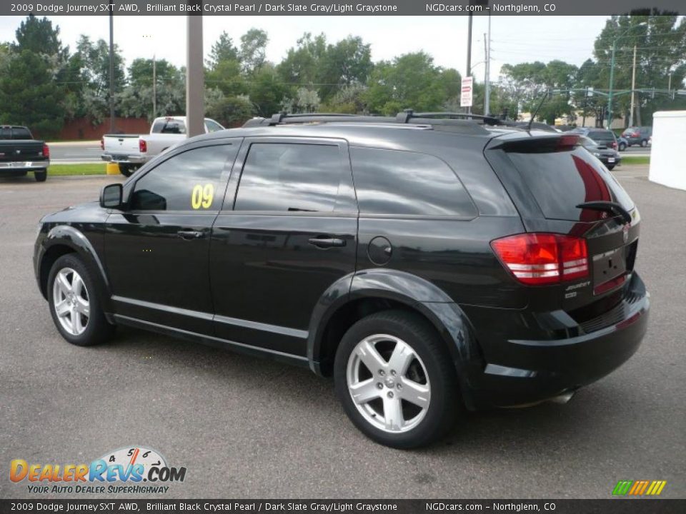 2009 Dodge Journey SXT AWD Brilliant Black Crystal Pearl / Dark Slate Gray/Light Graystone Photo #6