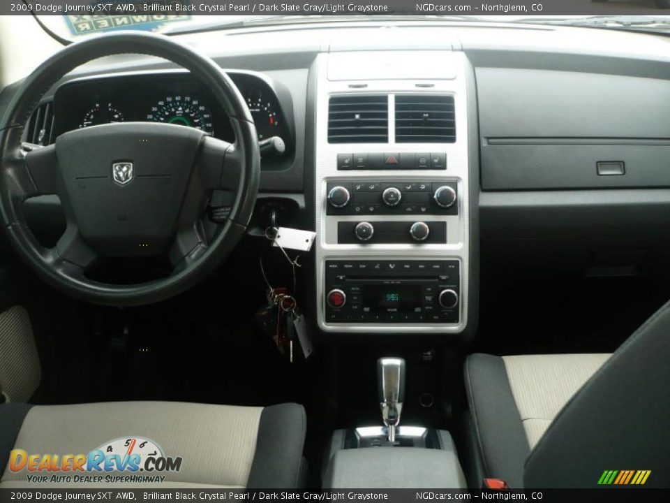 2009 Dodge Journey SXT AWD Brilliant Black Crystal Pearl / Dark Slate Gray/Light Graystone Photo #14