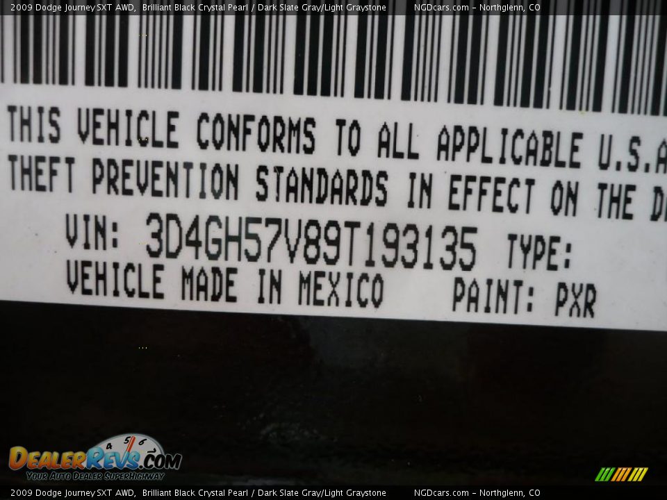2009 Dodge Journey SXT AWD Brilliant Black Crystal Pearl / Dark Slate Gray/Light Graystone Photo #29
