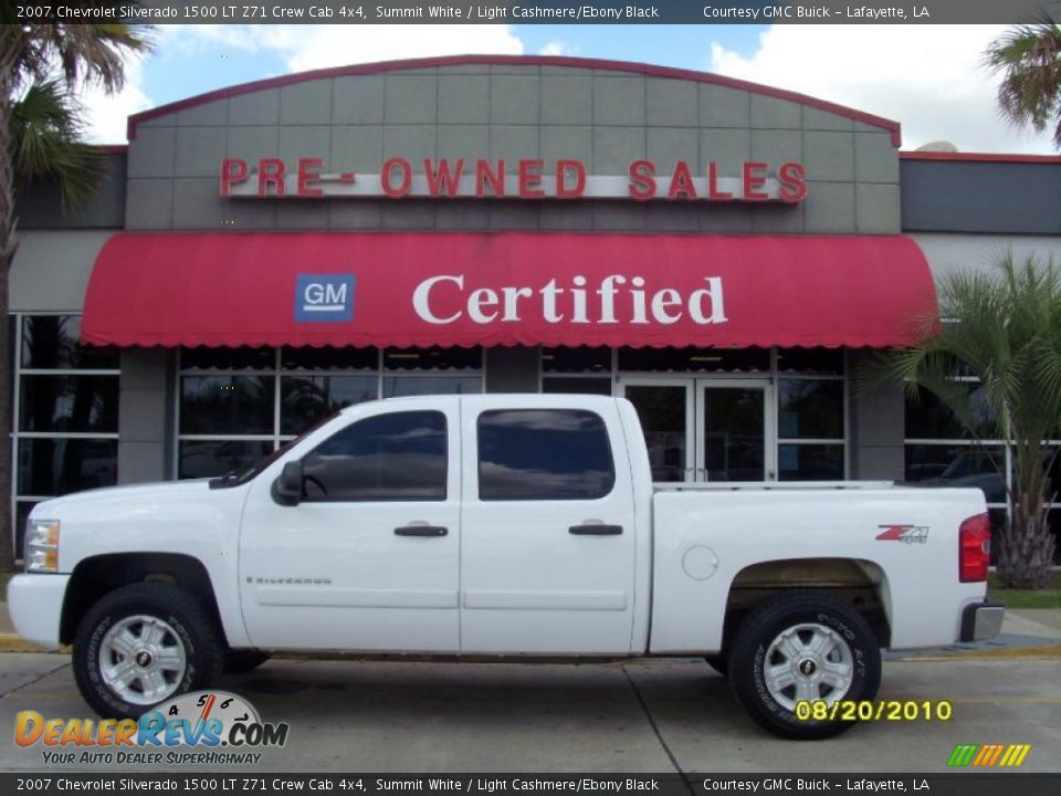 2007 Chevrolet Silverado 1500 LT Z71 Crew Cab 4x4 Summit White / Light Cashmere/Ebony Black Photo #1