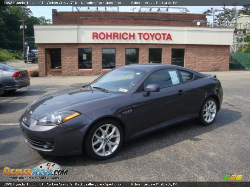 2008 Hyundai Tiburon GT Carbon Gray / GT Black Leather/Black Sport Grip Photo #1