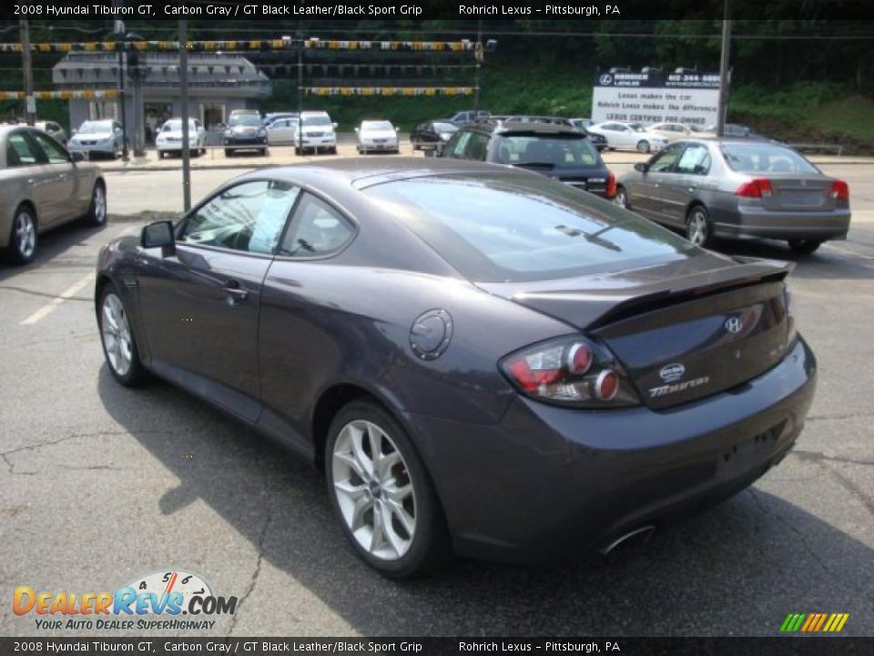 2008 Hyundai Tiburon GT Carbon Gray / GT Black Leather/Black Sport Grip Photo #2