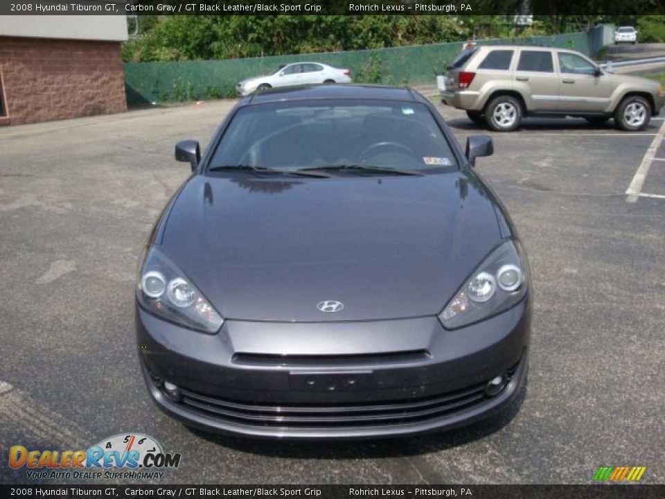 2008 Hyundai Tiburon GT Carbon Gray / GT Black Leather/Black Sport Grip Photo #6