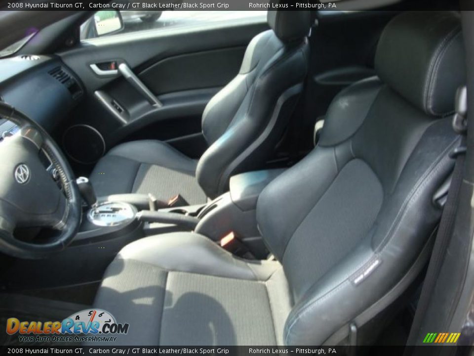2008 Hyundai Tiburon GT Carbon Gray / GT Black Leather/Black Sport Grip Photo #8