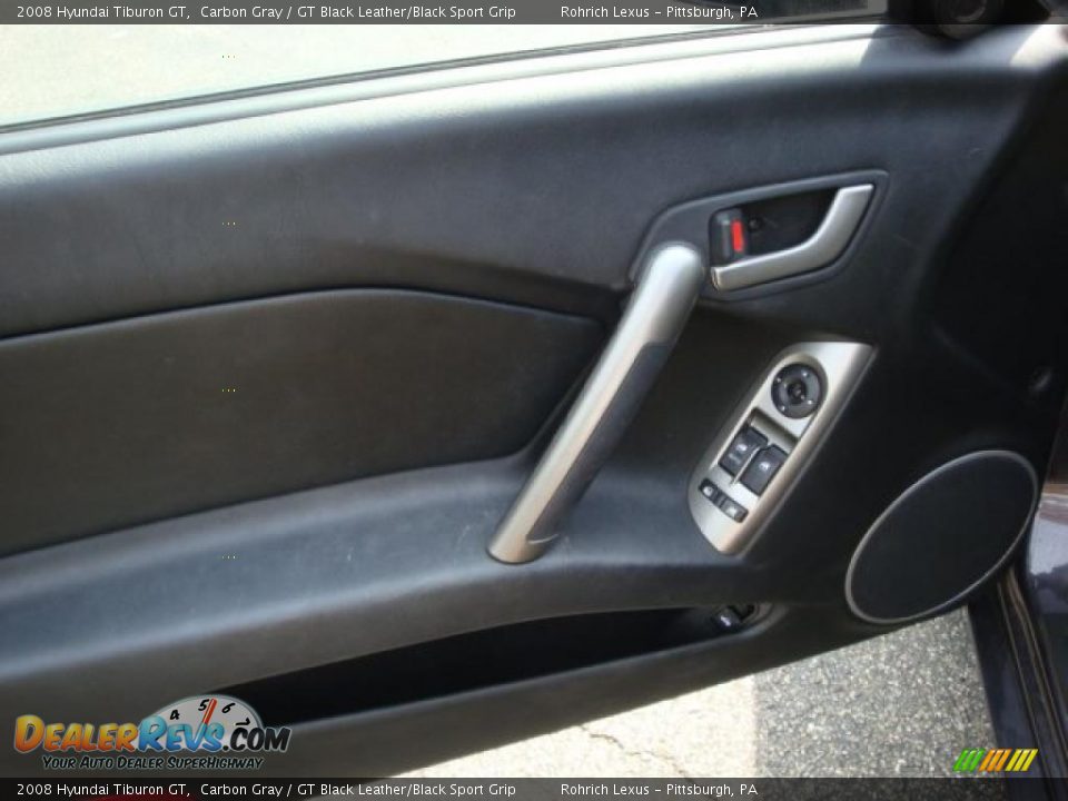 2008 Hyundai Tiburon GT Carbon Gray / GT Black Leather/Black Sport Grip Photo #11