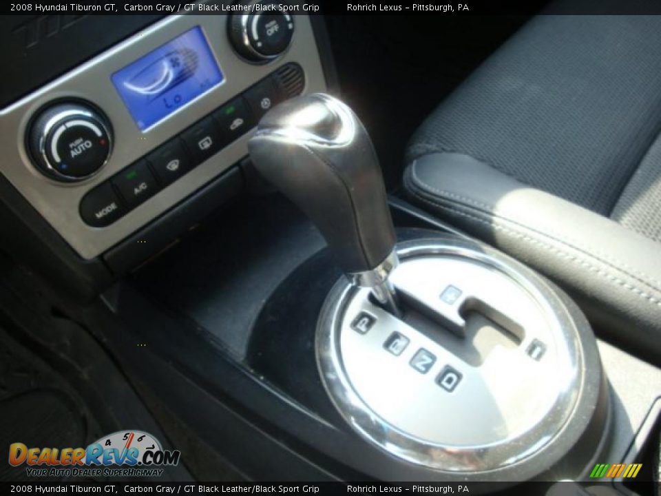 2008 Hyundai Tiburon GT Carbon Gray / GT Black Leather/Black Sport Grip Photo #12