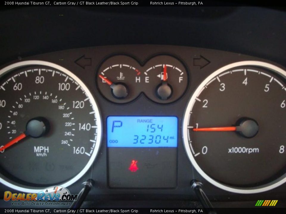2008 Hyundai Tiburon GT Carbon Gray / GT Black Leather/Black Sport Grip Photo #15