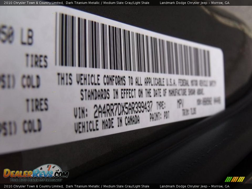 2010 Chrysler Town & Country Limited Dark Titanium Metallic / Medium Slate Gray/Light Shale Photo #15