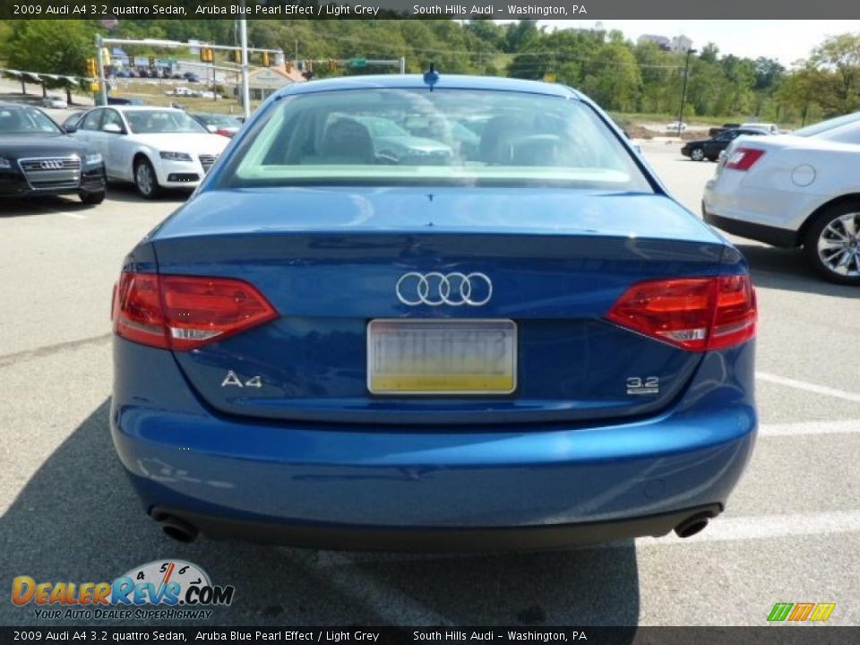 2009 Audi A4 3.2 quattro Sedan Aruba Blue Pearl Effect / Light Grey Photo #4
