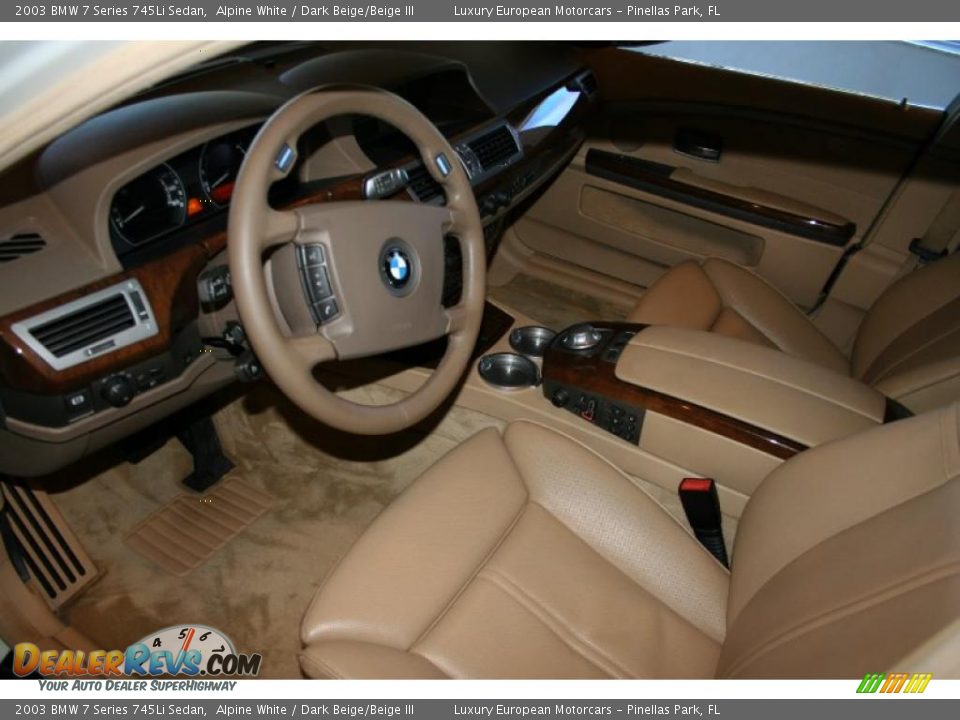 2003 BMW 7 Series 745Li Sedan Alpine White / Dark Beige/Beige III Photo #3