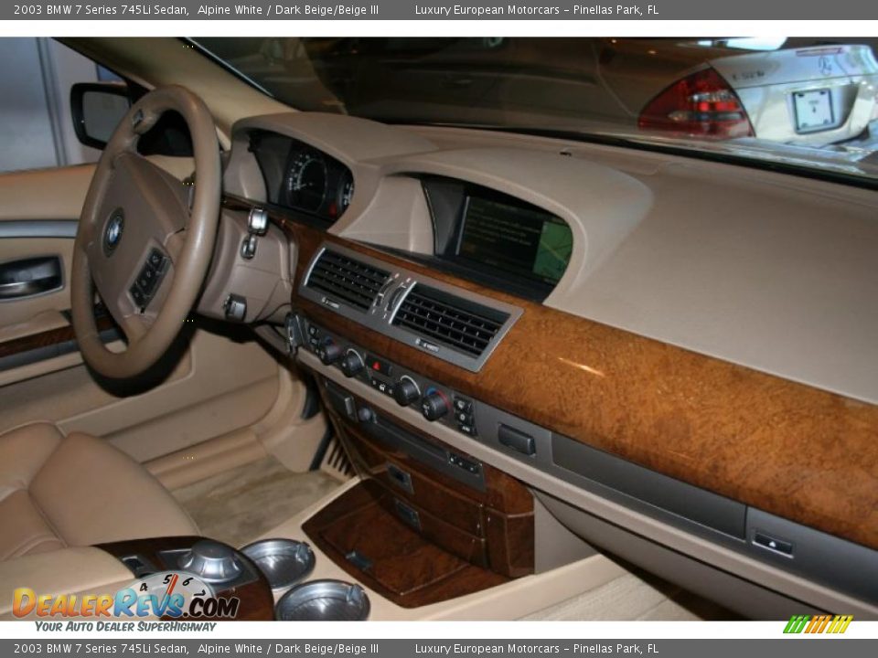 2003 BMW 7 Series 745Li Sedan Alpine White / Dark Beige/Beige III Photo #4