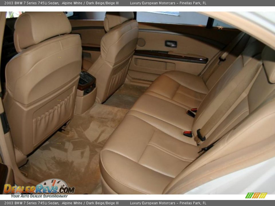 2003 BMW 7 Series 745Li Sedan Alpine White / Dark Beige/Beige III Photo #6