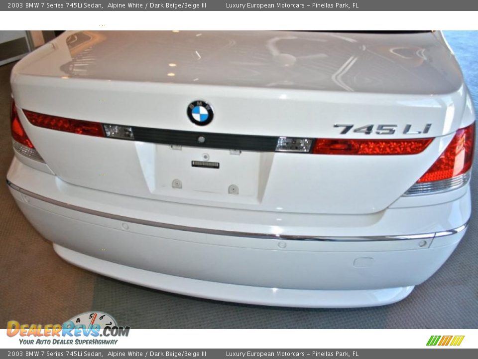 2003 BMW 7 Series 745Li Sedan Alpine White / Dark Beige/Beige III Photo #9
