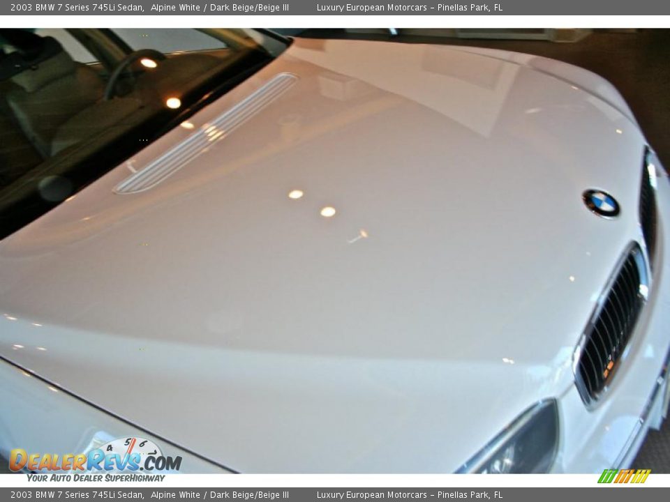 2003 BMW 7 Series 745Li Sedan Alpine White / Dark Beige/Beige III Photo #14