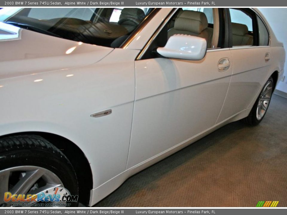 2003 BMW 7 Series 745Li Sedan Alpine White / Dark Beige/Beige III Photo #15