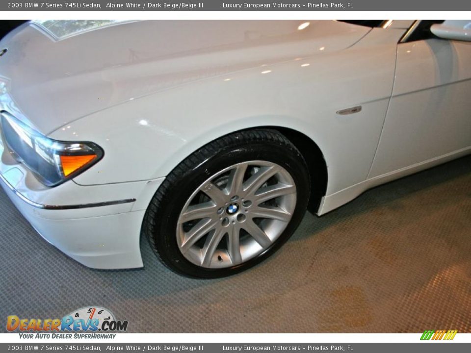 2003 BMW 7 Series 745Li Sedan Alpine White / Dark Beige/Beige III Photo #16