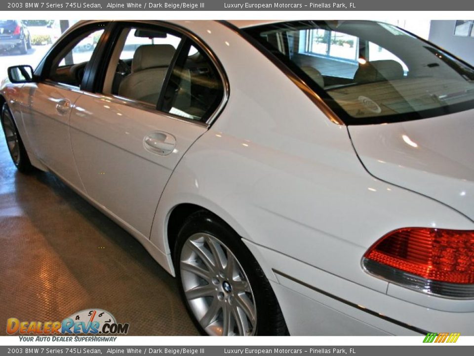 2003 BMW 7 Series 745Li Sedan Alpine White / Dark Beige/Beige III Photo #17