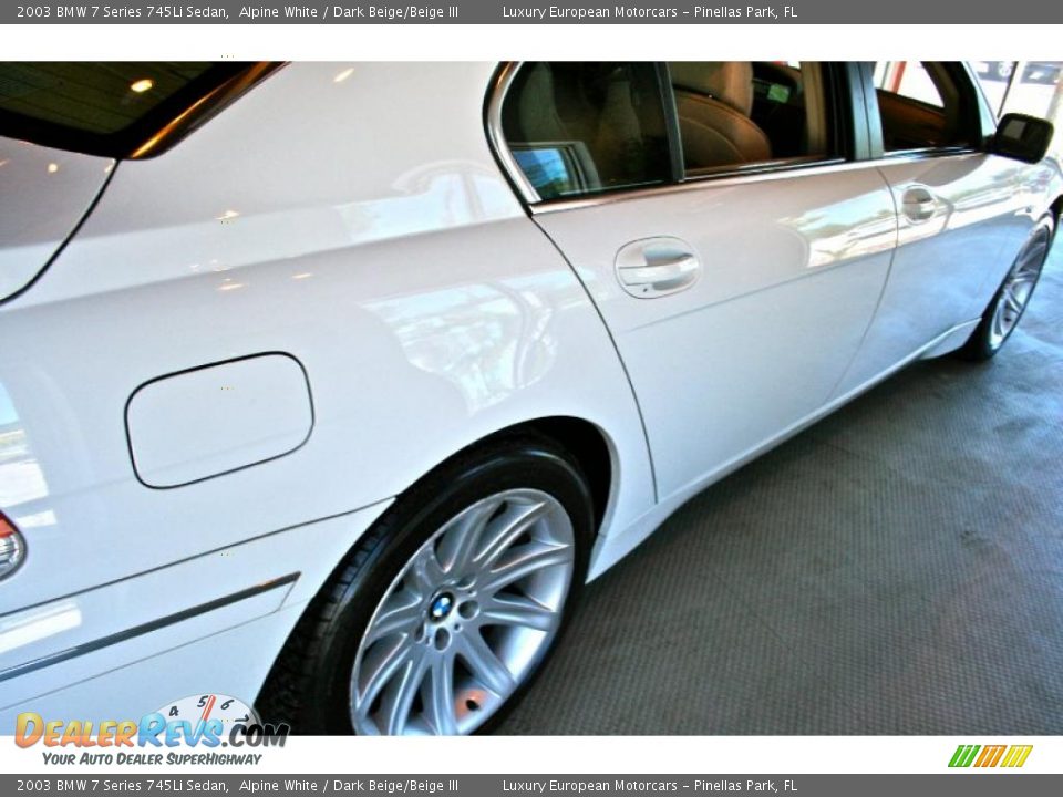 2003 BMW 7 Series 745Li Sedan Alpine White / Dark Beige/Beige III Photo #18