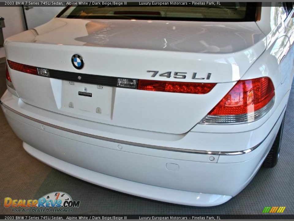2003 BMW 7 Series 745Li Sedan Alpine White / Dark Beige/Beige III Photo #20