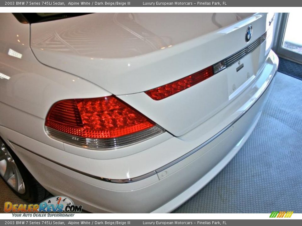 2003 BMW 7 Series 745Li Sedan Alpine White / Dark Beige/Beige III Photo #21